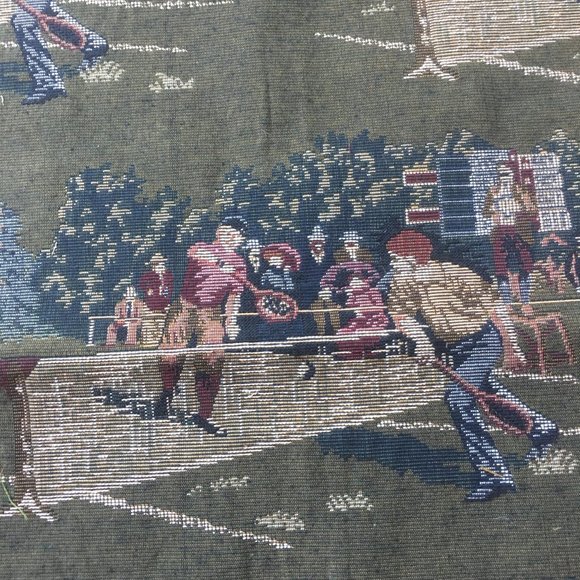 Tapestry Fabric.Tennis Theme. 33x13 - Picture 6 of 8